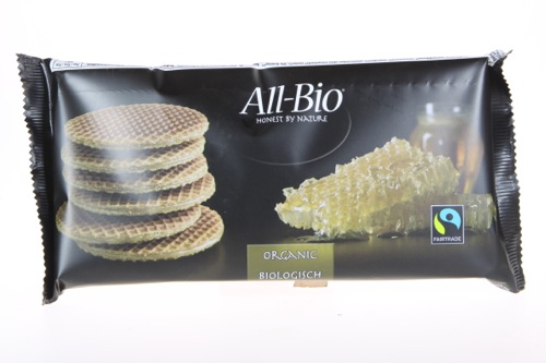 All-Bio Honingwafels 6 stuks bio fairtrade 175g